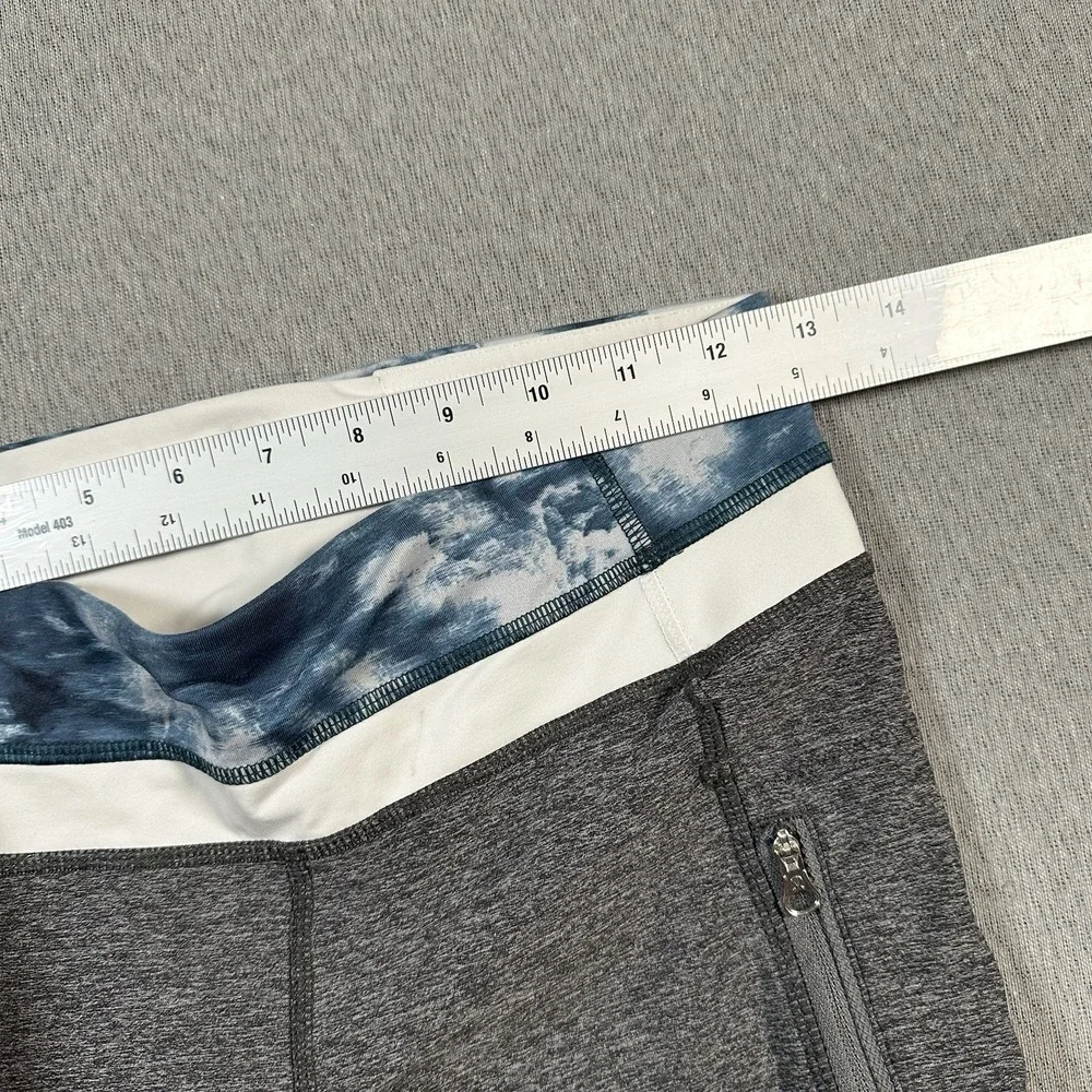 Lululemon Inspire Leggings II Mesh Panels Size 6 Heathered Grey Sea Side‎ Zip